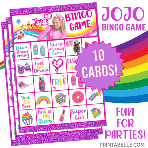 JoJo Siwa Bingo Printable Party Game