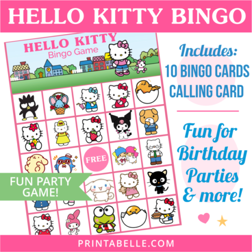 Hello Kitty Sanrio Bingo Printable Game